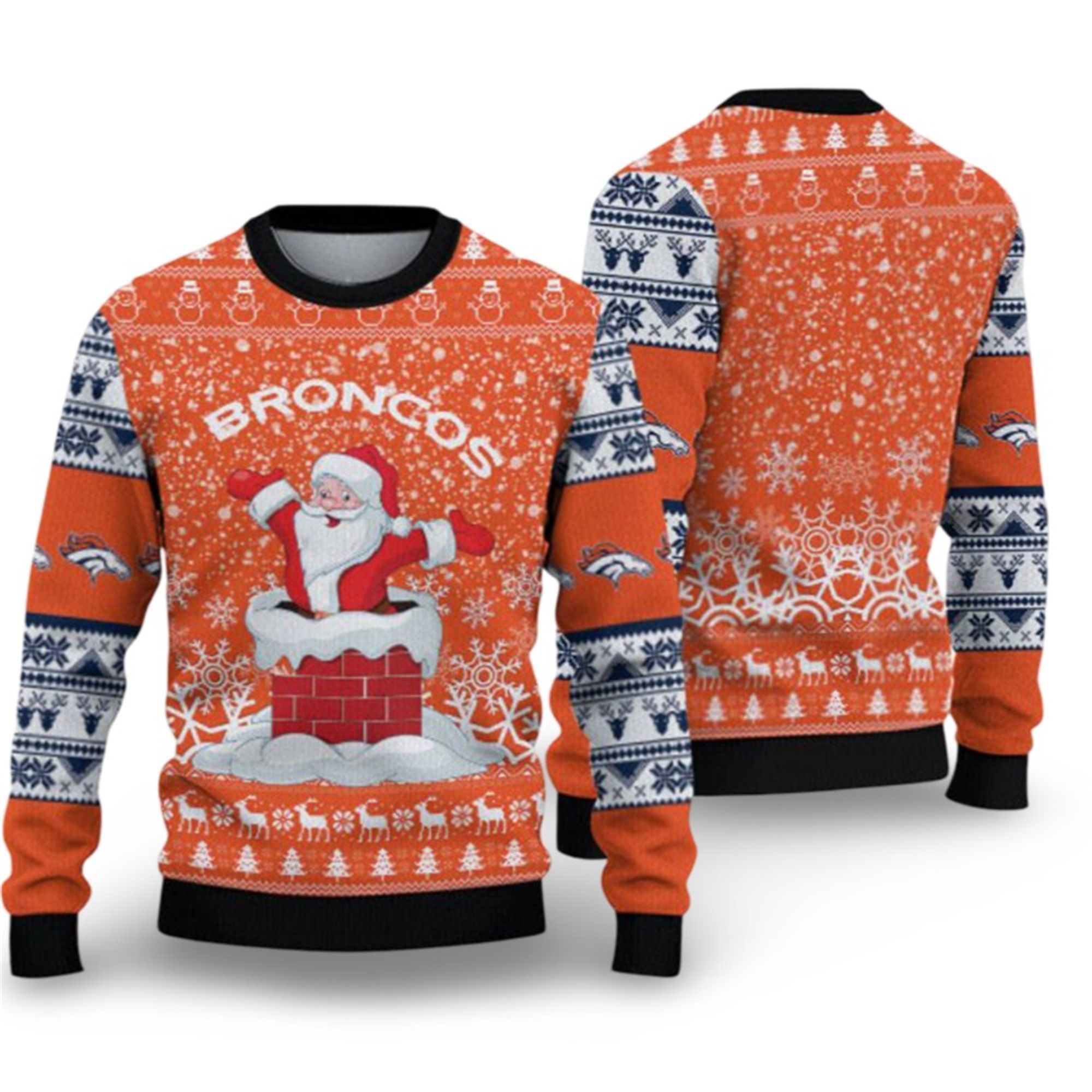 2025 Broncos Santa Ugly Christmas Sweater 2 2025 Broncos Santa Ugly Christmas Sweater 1 2