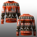 2025 Browns Reindeer Football Christmas Ugly Sweater