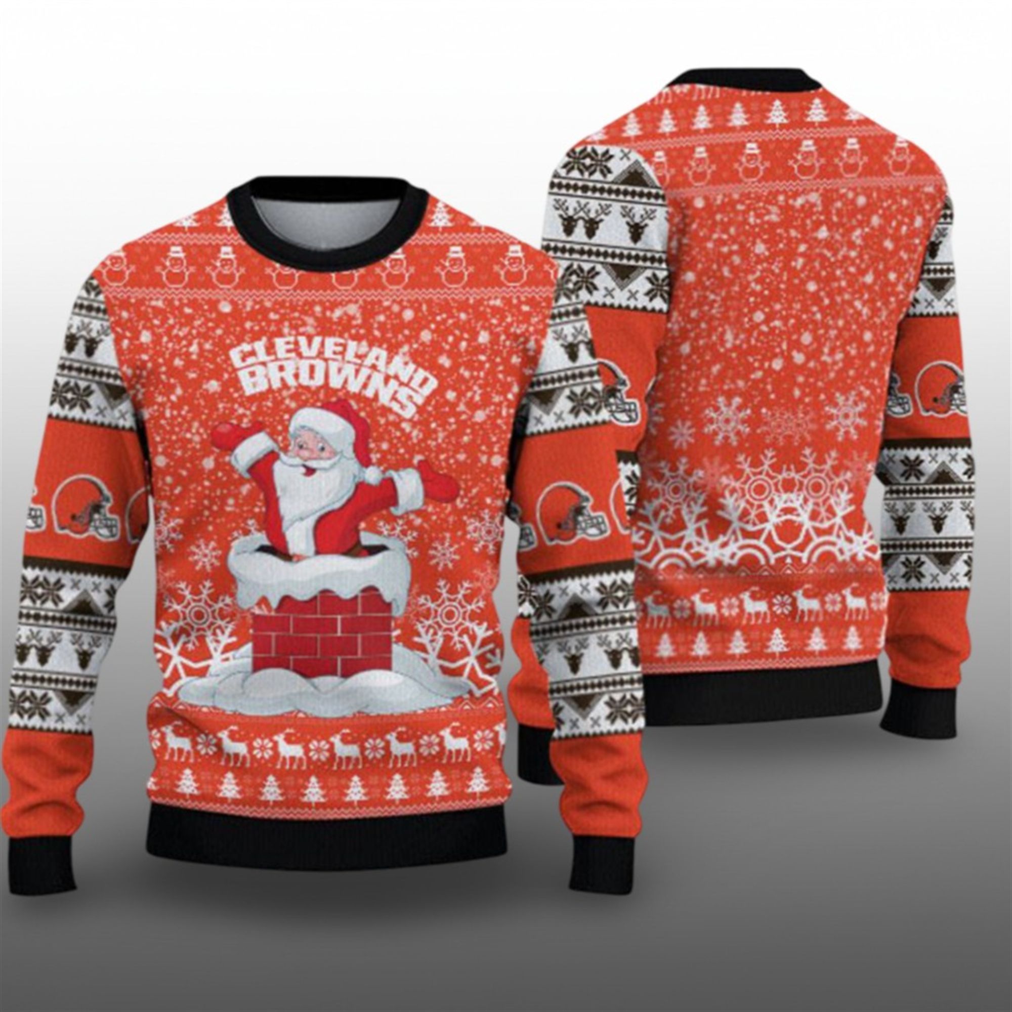 2025 Browns Santa Ugly Christmas Sweater 1 1 2025 Browns Santa Ugly Christmas Sweater 1 1