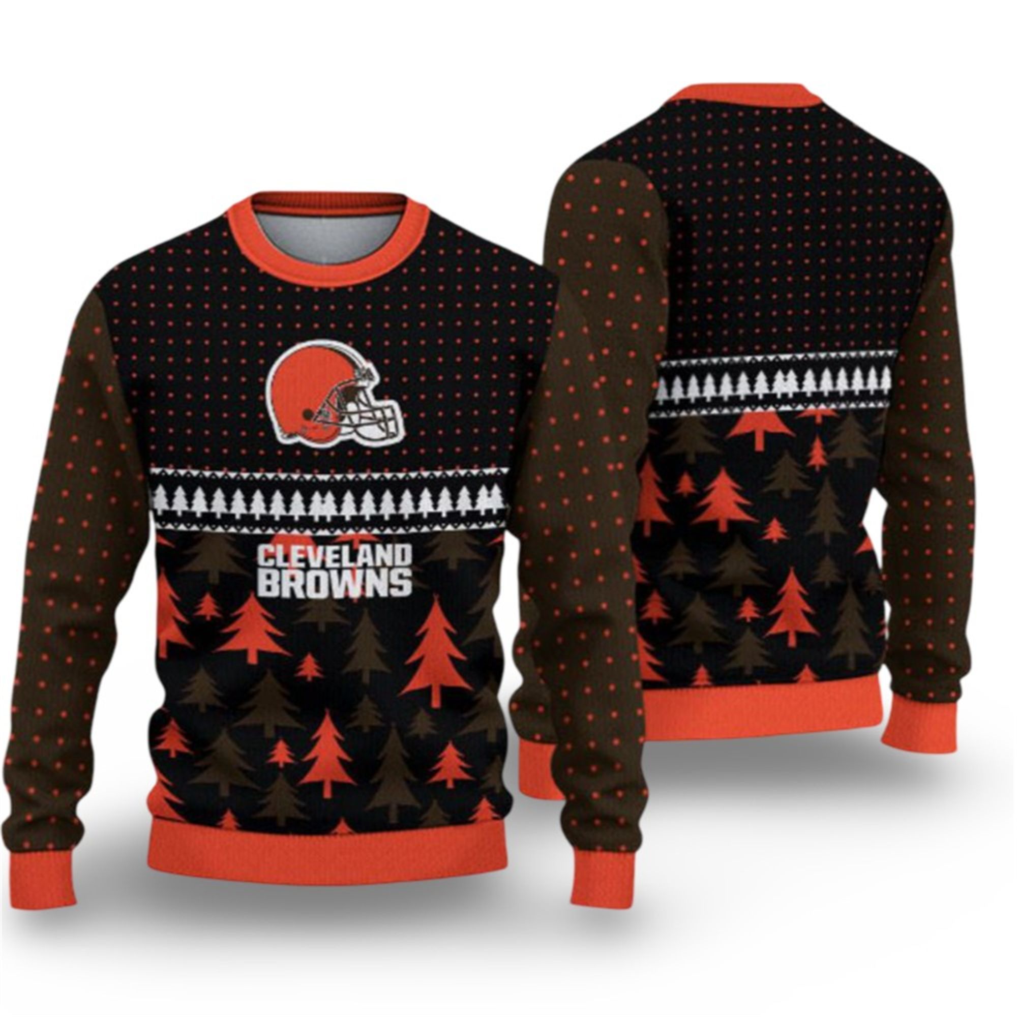 2025 Browns Ugly Christmas Sweater 2 2025 Browns Ugly Christmas Sweater 1 2