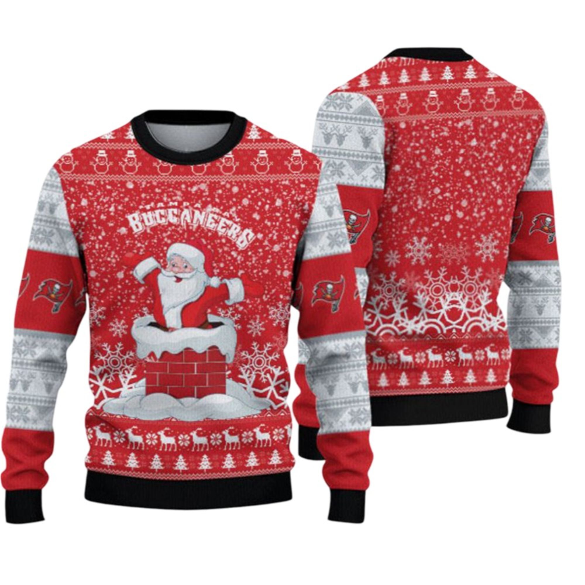 2025 Buccaneers Funny Santa Ugly Christmas Sweater 2 2025 Buccaneers Funny Santa Ugly Christmas Sweater 1 2