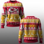 2025 Chiefs Reindeer Football Christmas Ugly Sweater