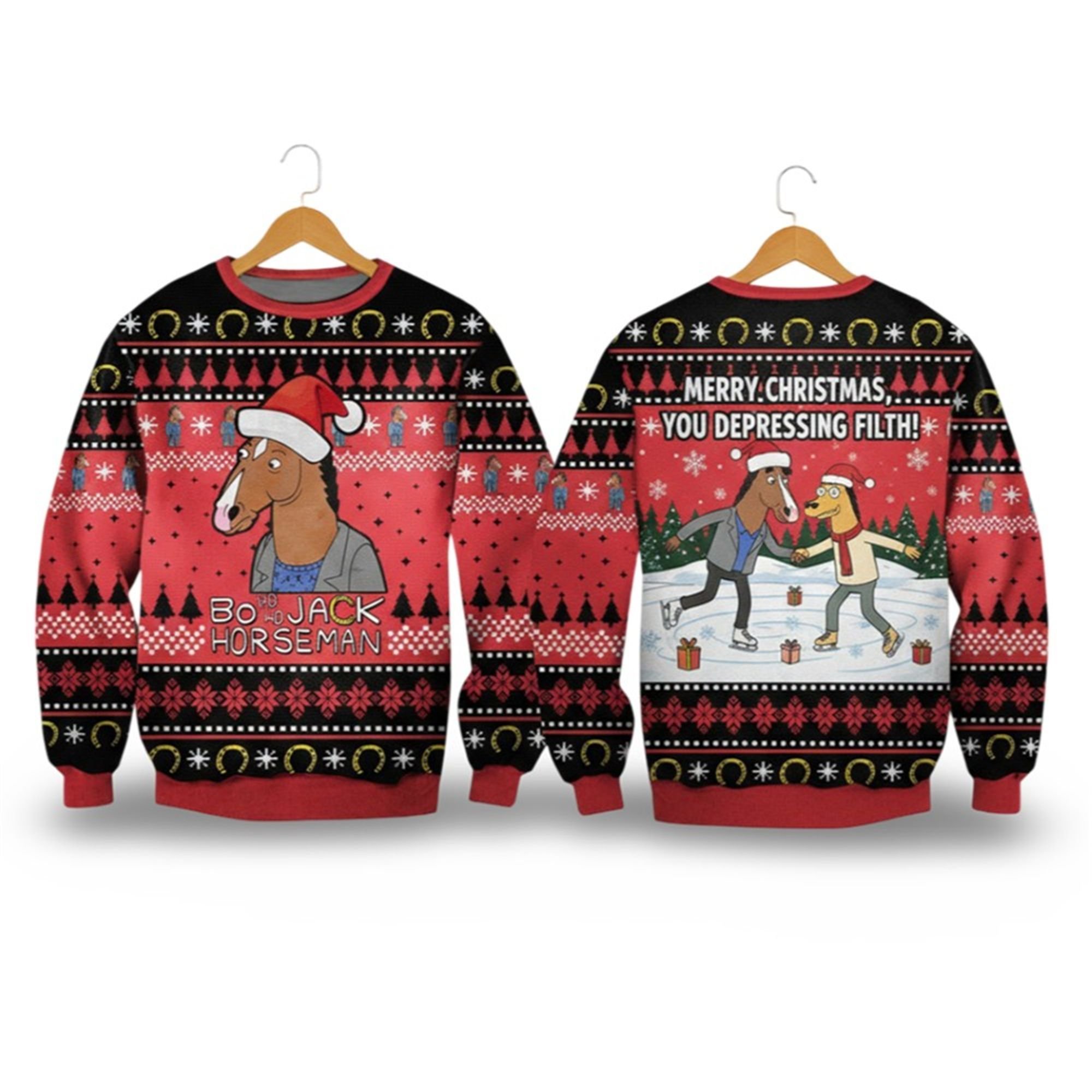 2025 Christmas Bojack Horseman Ugly Christmas Sweater 2 2025 Christmas Bojack Horseman Ugly Christmas Sweater 1 2