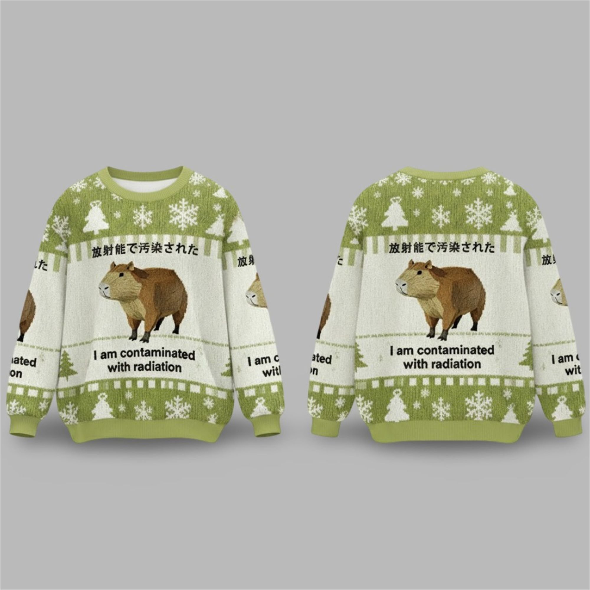 2025 Christmas Capybara Contaminated With Radiation Ugly Sweater 1 2025 Christmas Capybara Contaminated With Radiation Ugly Sweater 1