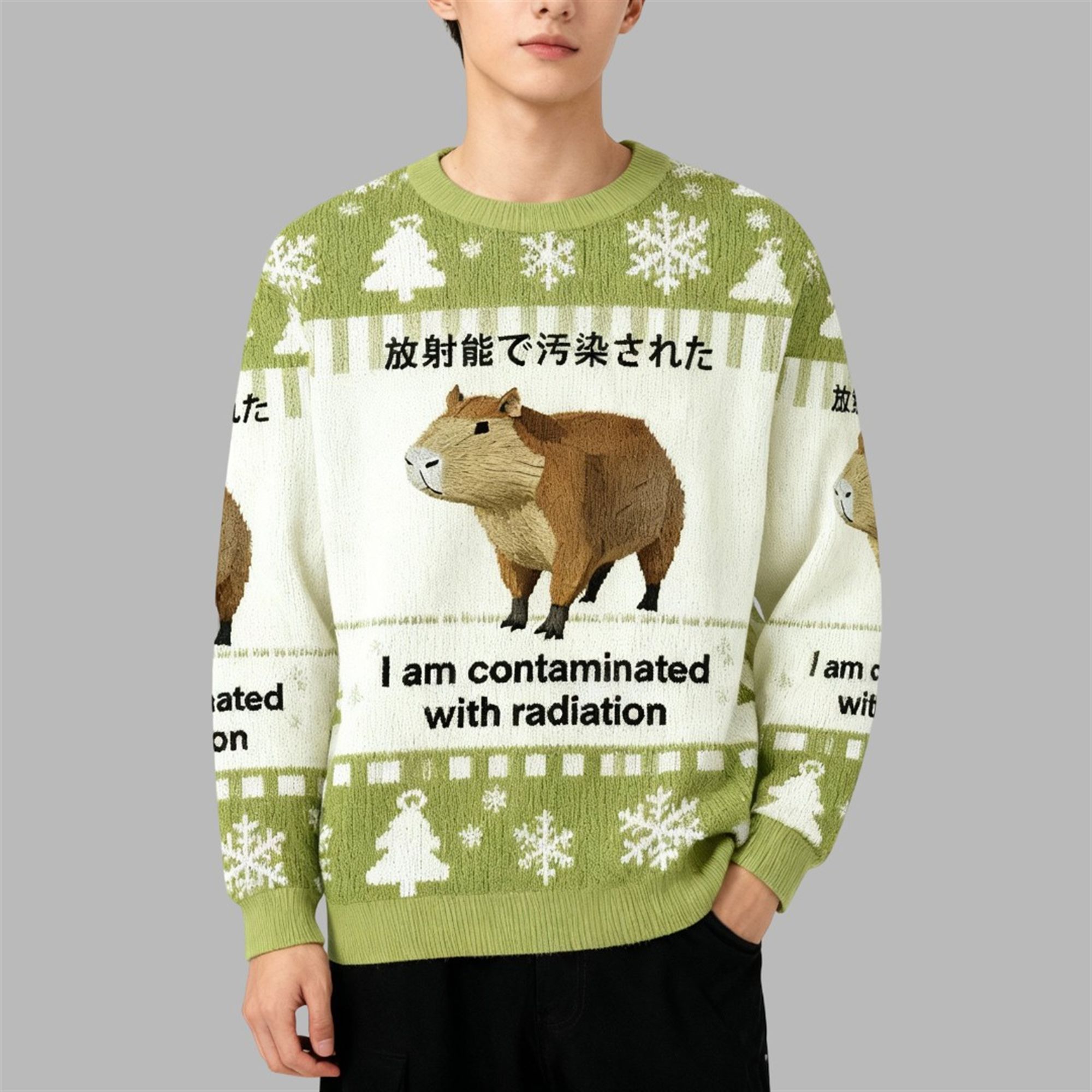 2025 Christmas Capybara Contaminated With Radiation Ugly Sweater 2 2025 Christmas Capybara Contaminated With Radiation Ugly Sweater 2