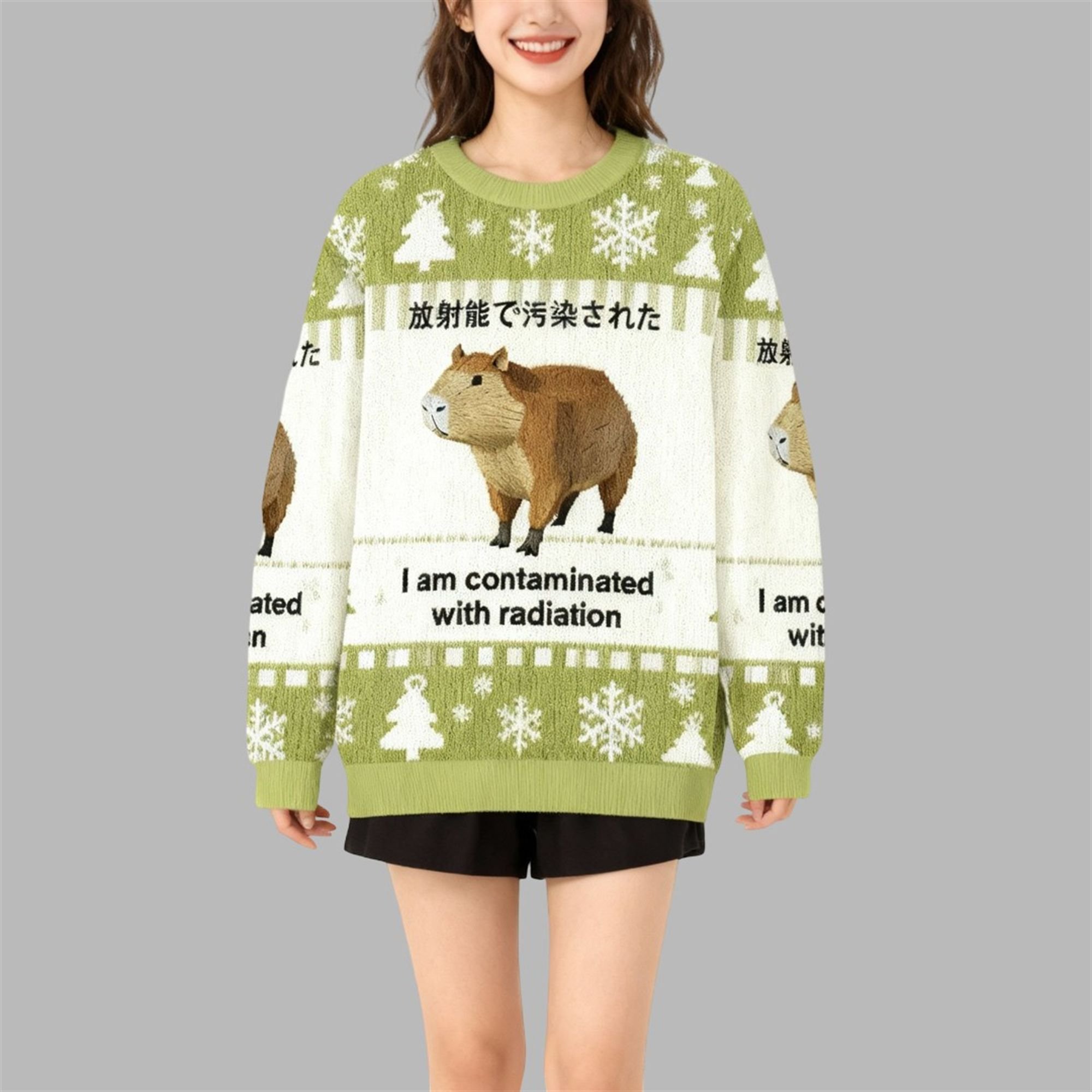 2025 Christmas Capybara Contaminated With Radiation Ugly Sweater 3 2025 Christmas Capybara Contaminated With Radiation Ugly Sweater 3
