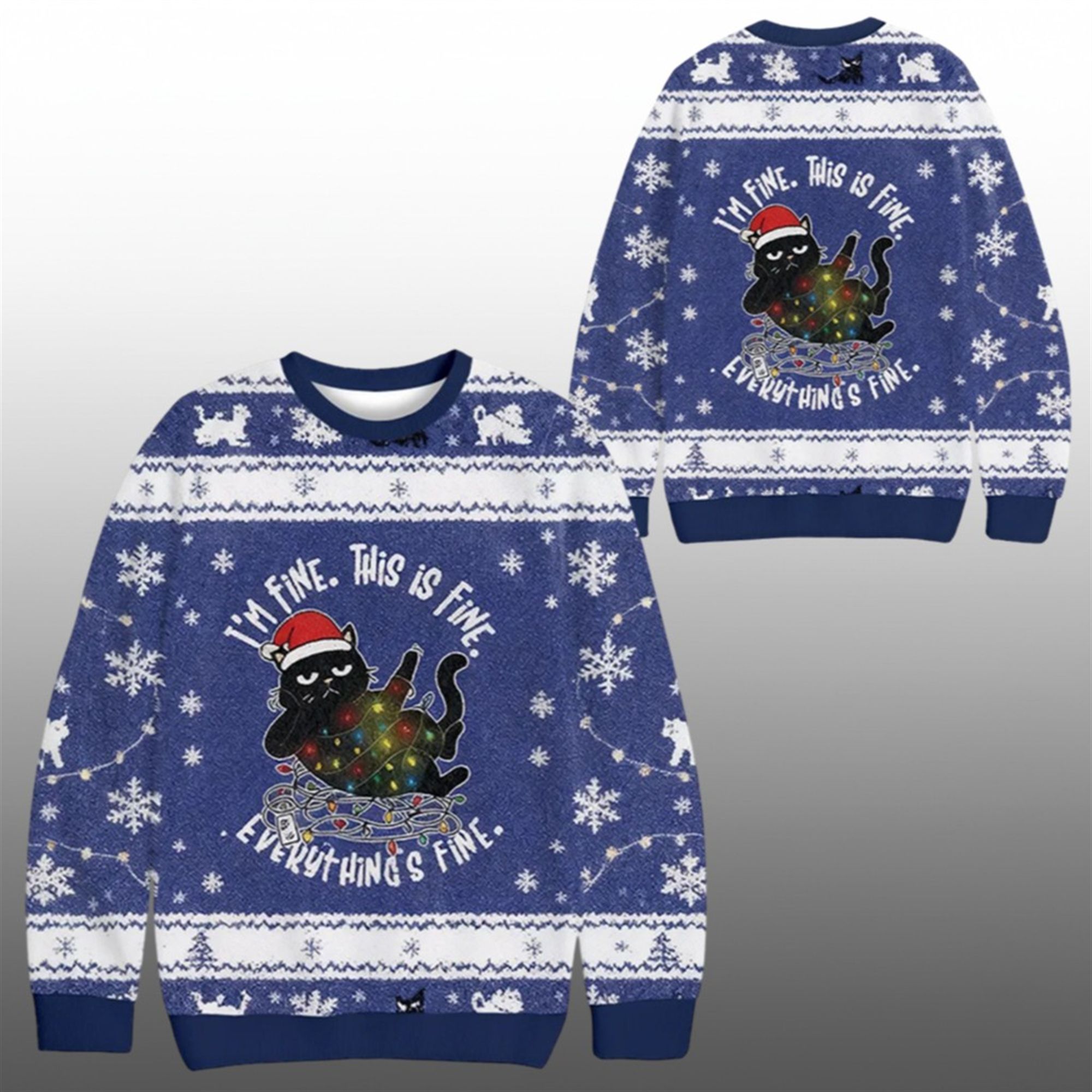 2025 Christmas Cat Everything is Fine Funny Ugly Sweater 1 2025 Christmas Cat Everything is Fine Funny Ugly Sweater 1 1