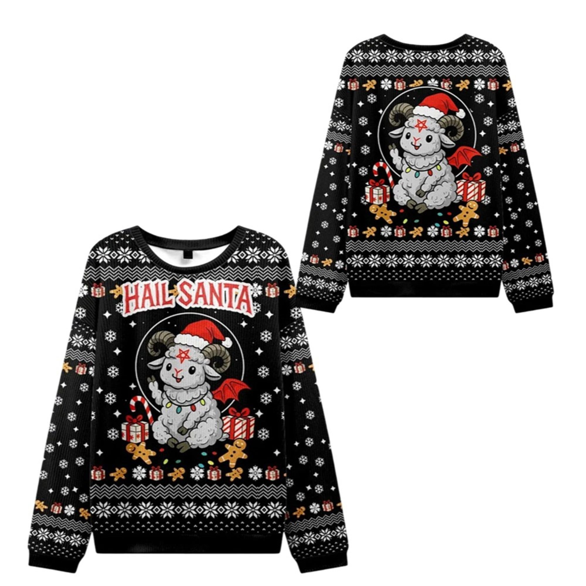 2025 Christmas Devil Sheep Hail Santa Ugly Sweater 2 2025 Christmas Devil Sheep Hail Santa Ugly Sweater 1 2