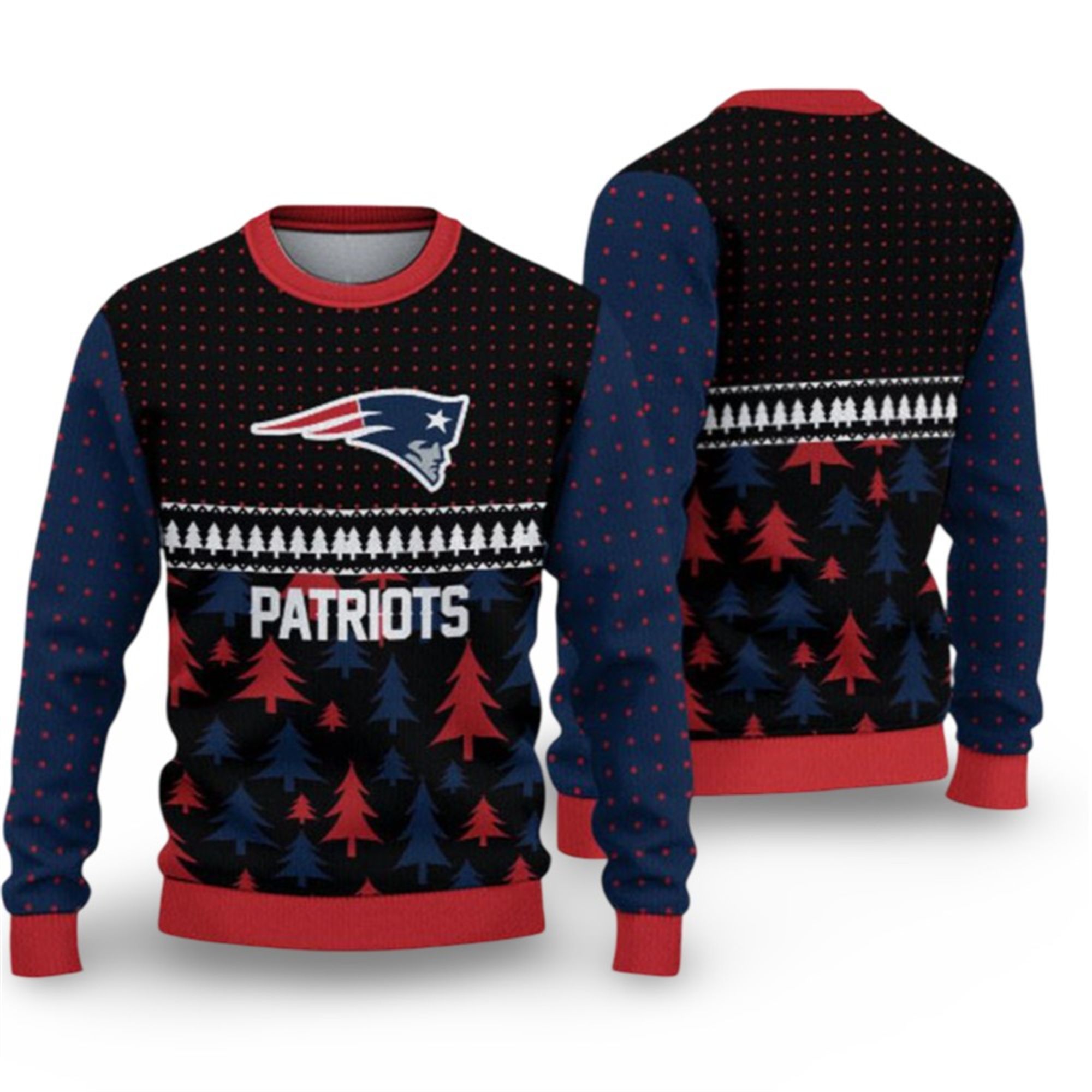 2025 Christmas England Patriots Ugly Sweater 2 2025 Christmas England Patriots Ugly Sweater 1 2