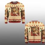 2025 Christmas Funny Smoking Cat Meme Marlboro Ugly Sweater