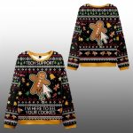 2025 Christmas Gingerbread I'm Here To Eel Your Cookies Ugly Sweater