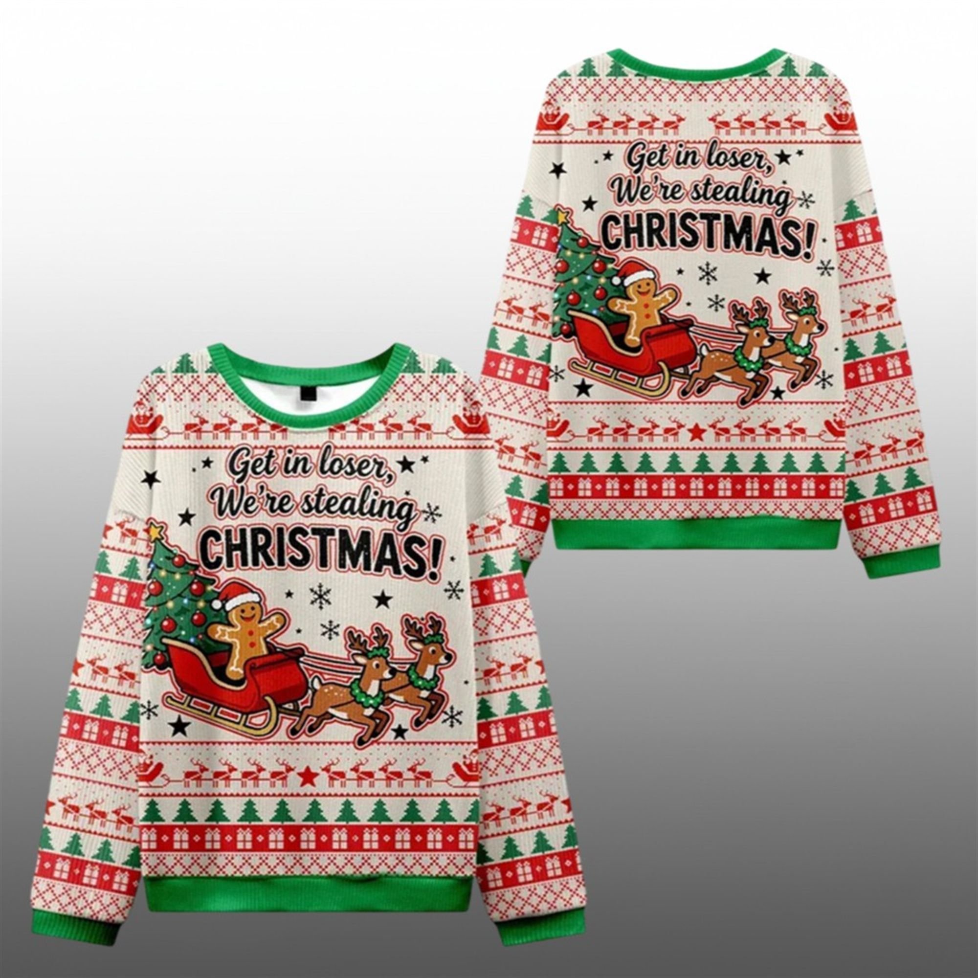 2025 Christmas Gingerbread Man Gives Gifts Ugly Sweater 1 1 2025 Christmas Gingerbread Man Gives Gifts Ugly Sweater 1 1