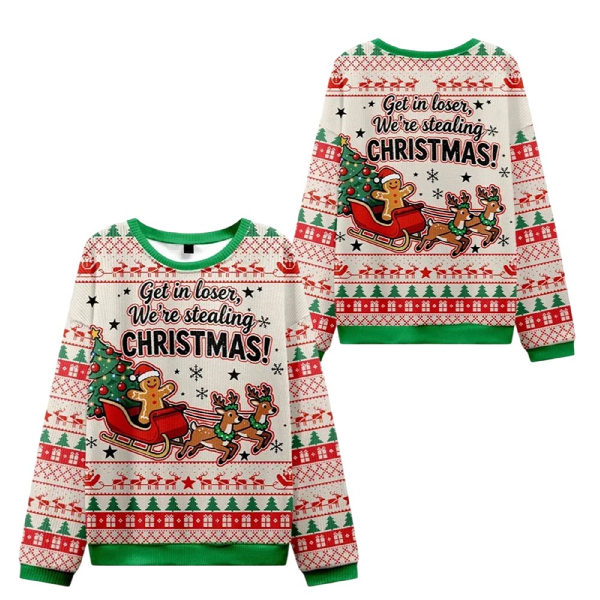 2025 Christmas Gingerbread Man Gives Gifts Ugly Sweater 2 2025 Christmas Gingerbread Man Gives Gifts Ugly Sweater 1 2