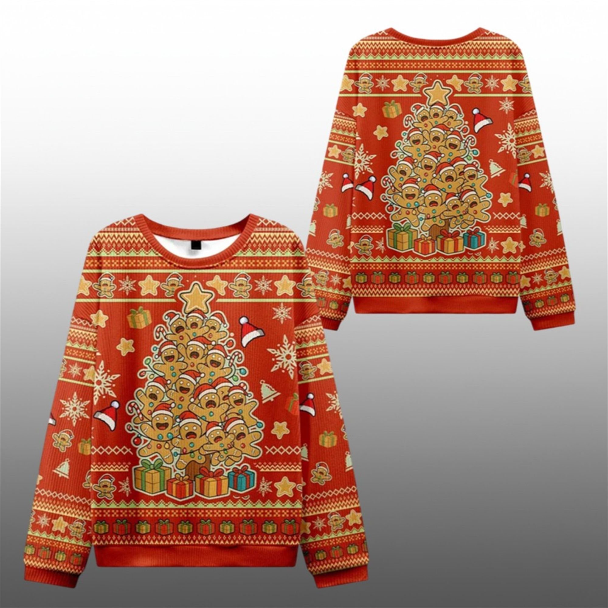 2025 Christmas Gingerbread Man Tree Ugly Sweater 1 1 2025 Christmas Gingerbread Man Tree Ugly Sweater 1 1