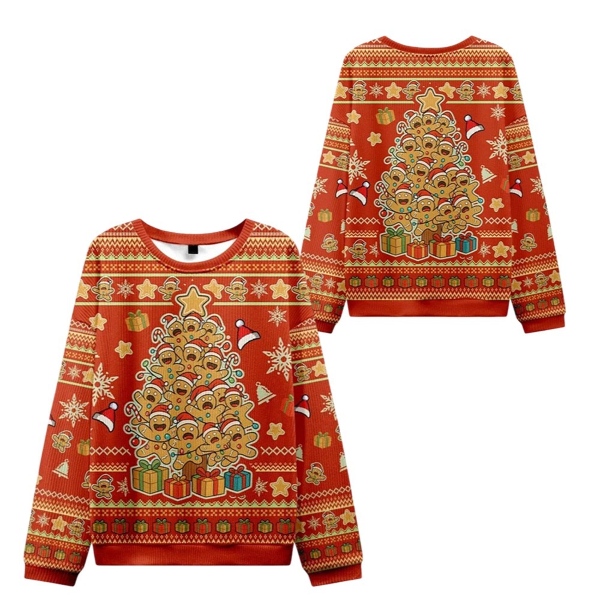 2025 Christmas Gingerbread Man Tree Ugly Sweater 2 2025 Christmas Gingerbread Man Tree Ugly Sweater 1 2