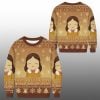 2025 Christmas Girl Eyes Closed Ugly Sweater 1 1