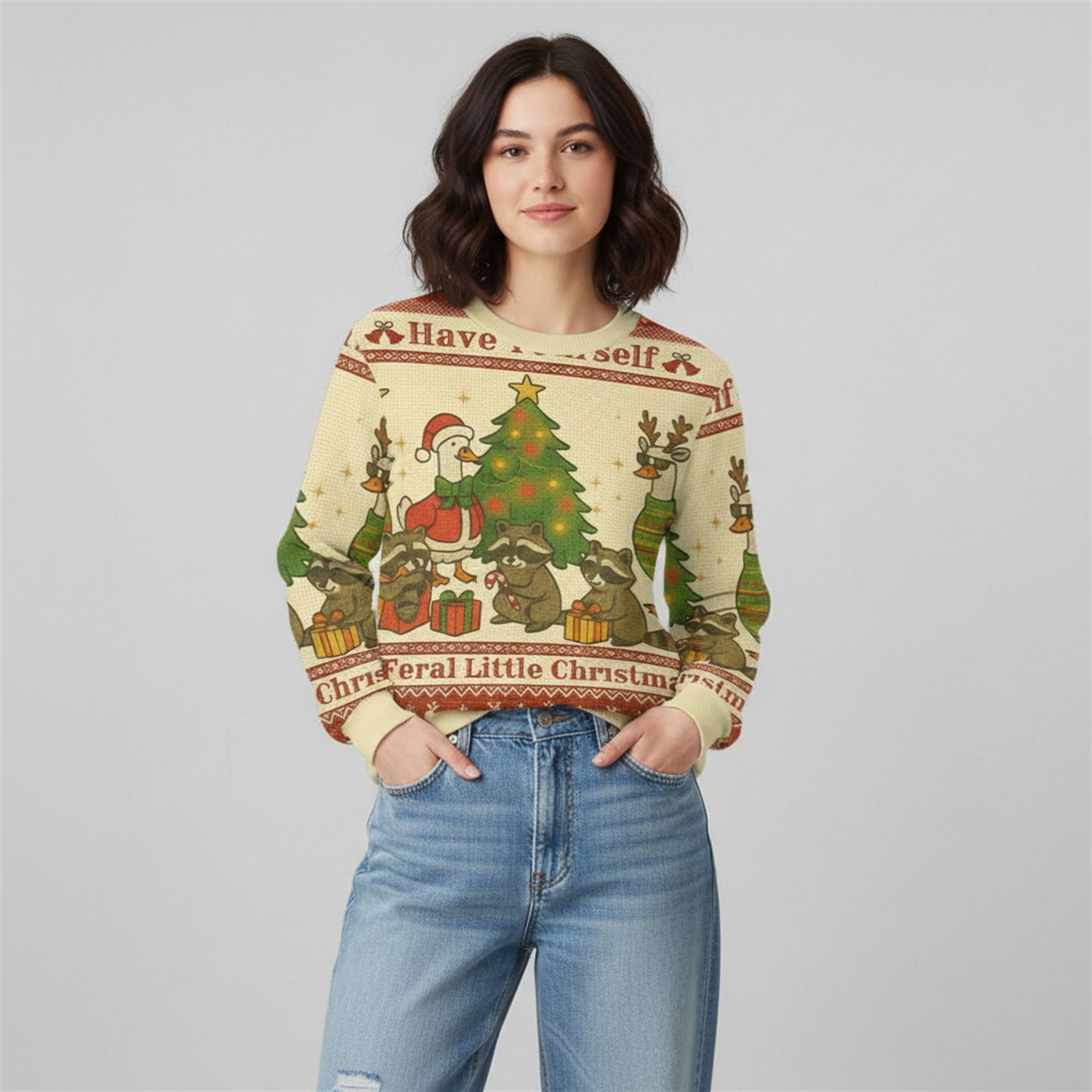 2025 Christmas Have Yourself Feral Little Christmas Animal Ugly Sweater 1 2 2025 Christmas Have Yourself Feral Little Christmas Animal Ugly Sweater 1 2