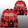 2025 Christmas Here Comes Deadpool Ugly Sweater 1 1