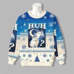 2025 Christmas Huh Cat Funny Dank Meme Moon Ugly Sweater