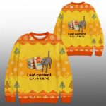 2025 Christmas I Eat Cement Cat Ugly Sweater