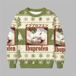 2025 Christmas Ibuprofen Meme Cat Ugly Sweater