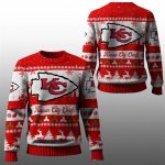2025 Christmas KC Chiefs Festive Reindeer Tree Ugly Sweater