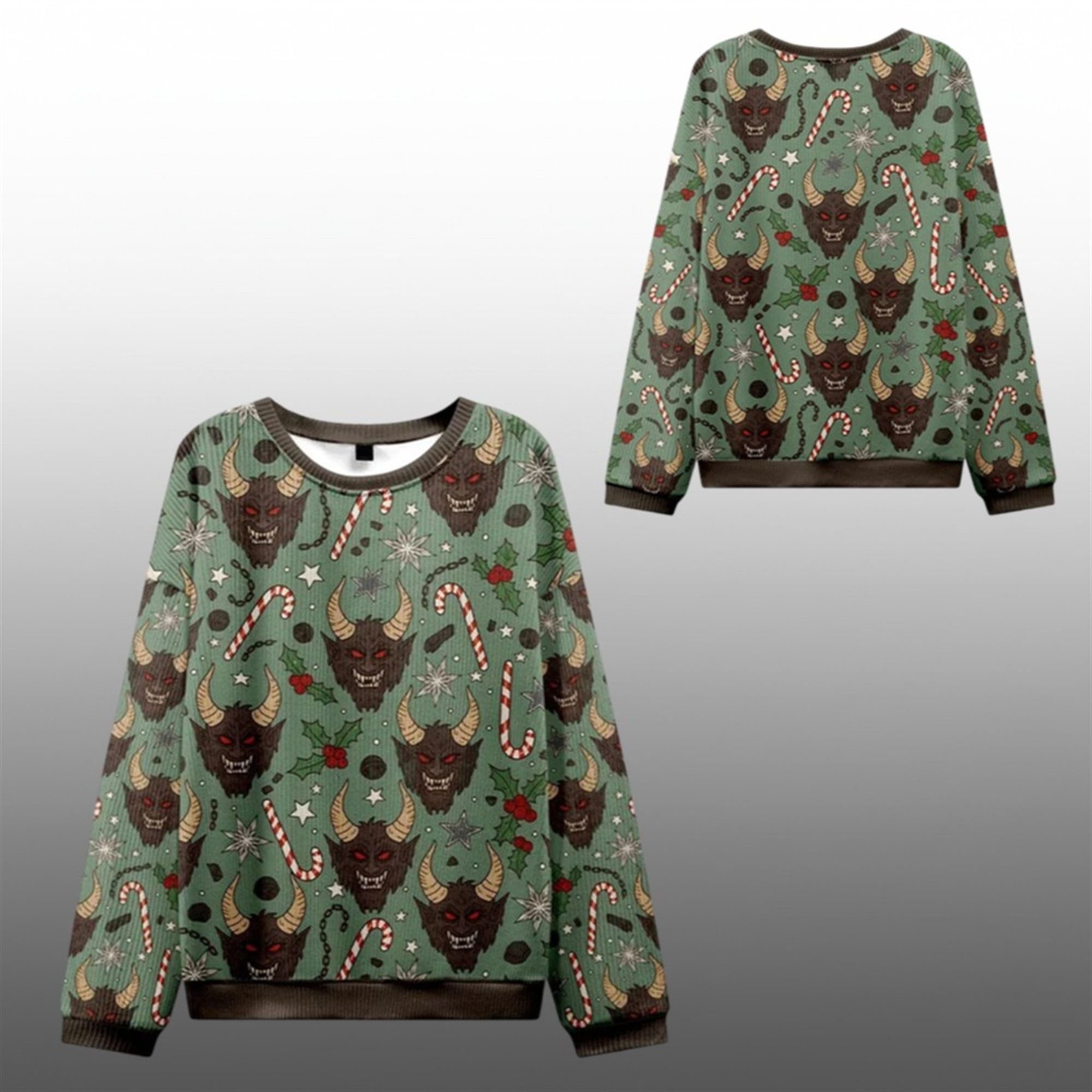 2025 Christmas Krampus And Candy Cane Ugly Sweater 1 1 2025 Christmas Krampus And Candy Cane Ugly Sweater 1 1