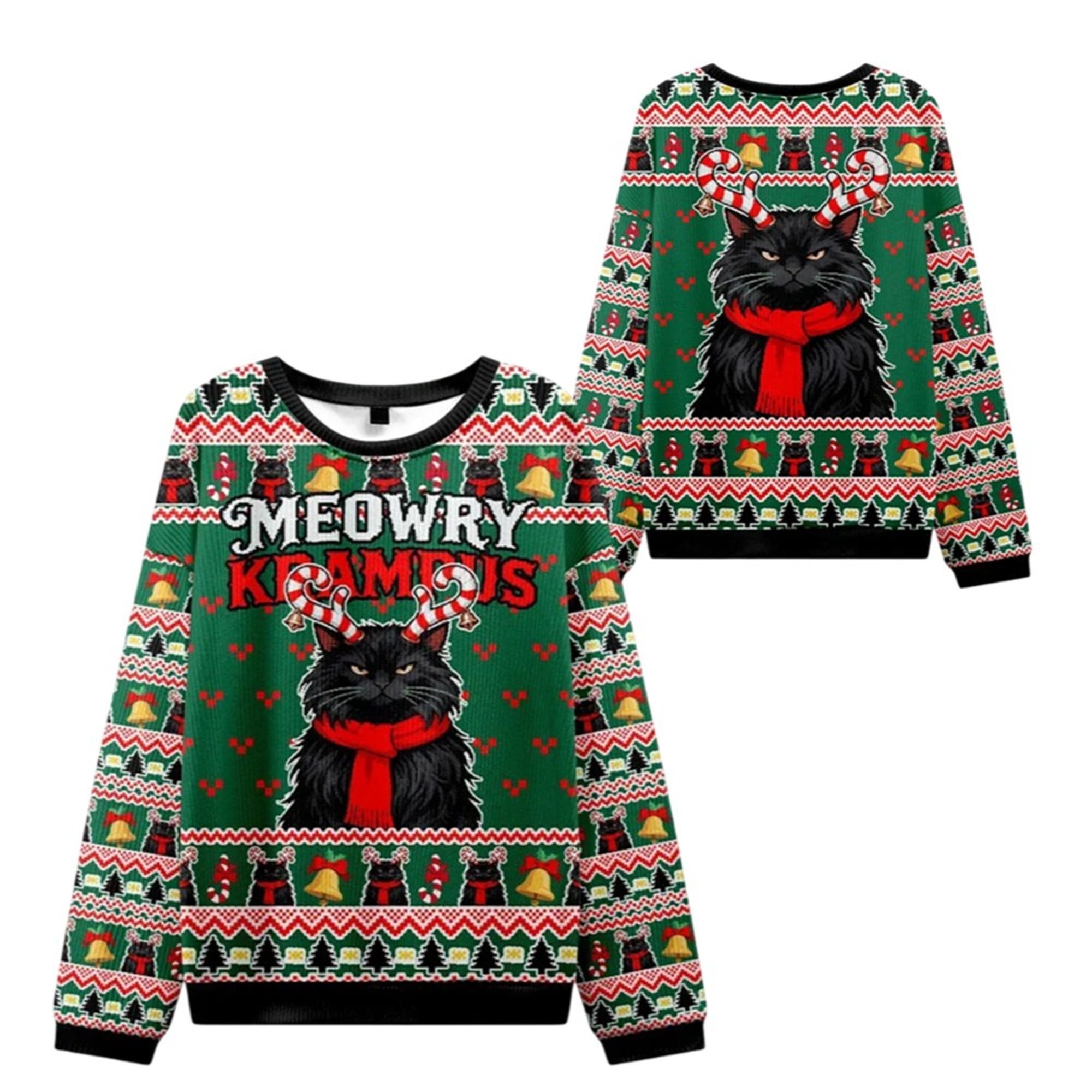 2025 Christmas Krampus Black Cat Ugly Sweater 2 2025 Christmas Krampus Black Cat Ugly Sweater 1 2