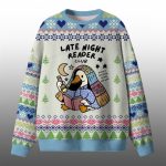2025 Christmas Late Night Reader Club Goose Ugly Sweater
