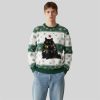 2025 Christmas Lights Cat Japanese Ugly Sweater 1 2