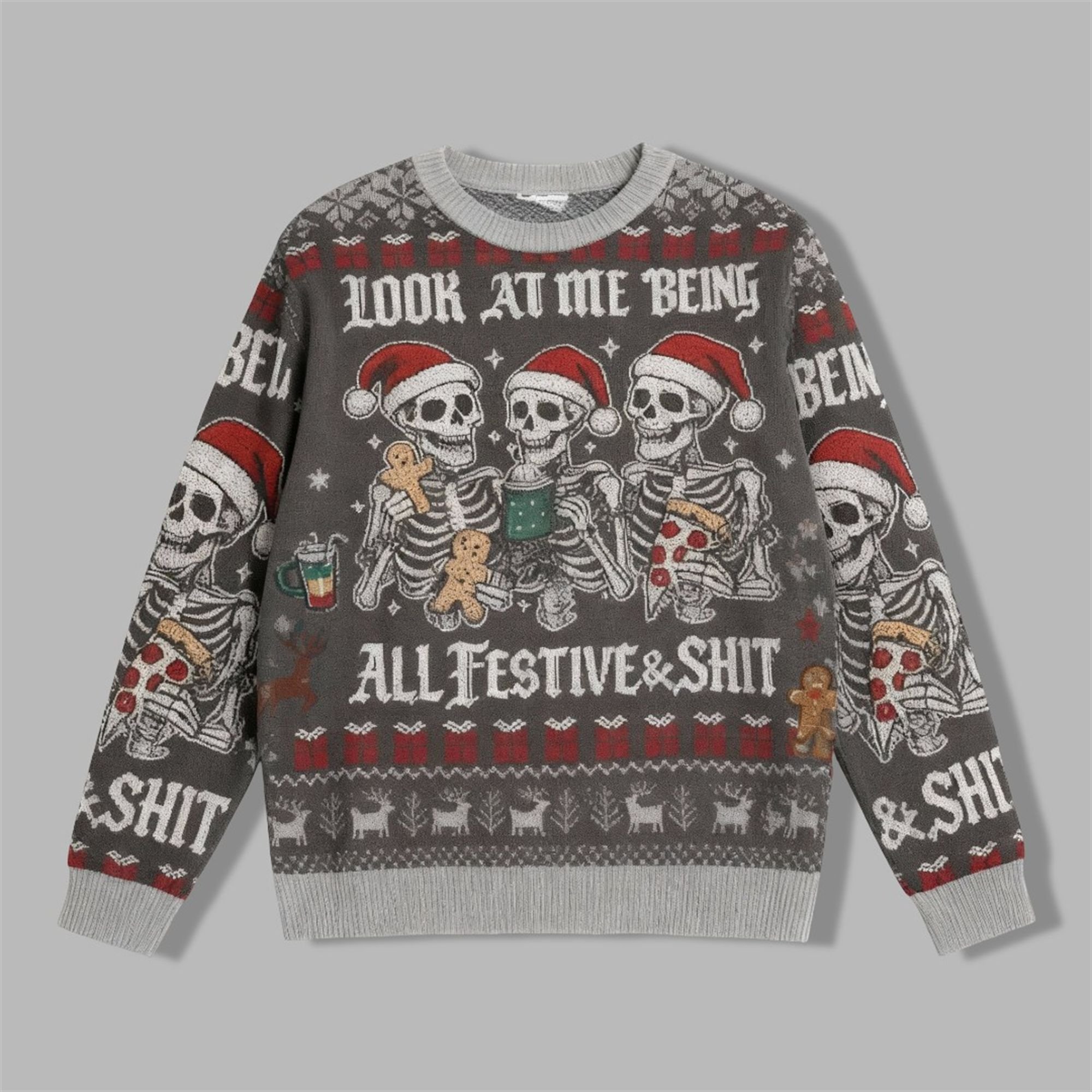 2025 Christmas Look at Me Being Festive Skeleton Ugly Sweater 1 2025 Christmas Look at Me Being Festive Skeleton Ugly Sweater 1