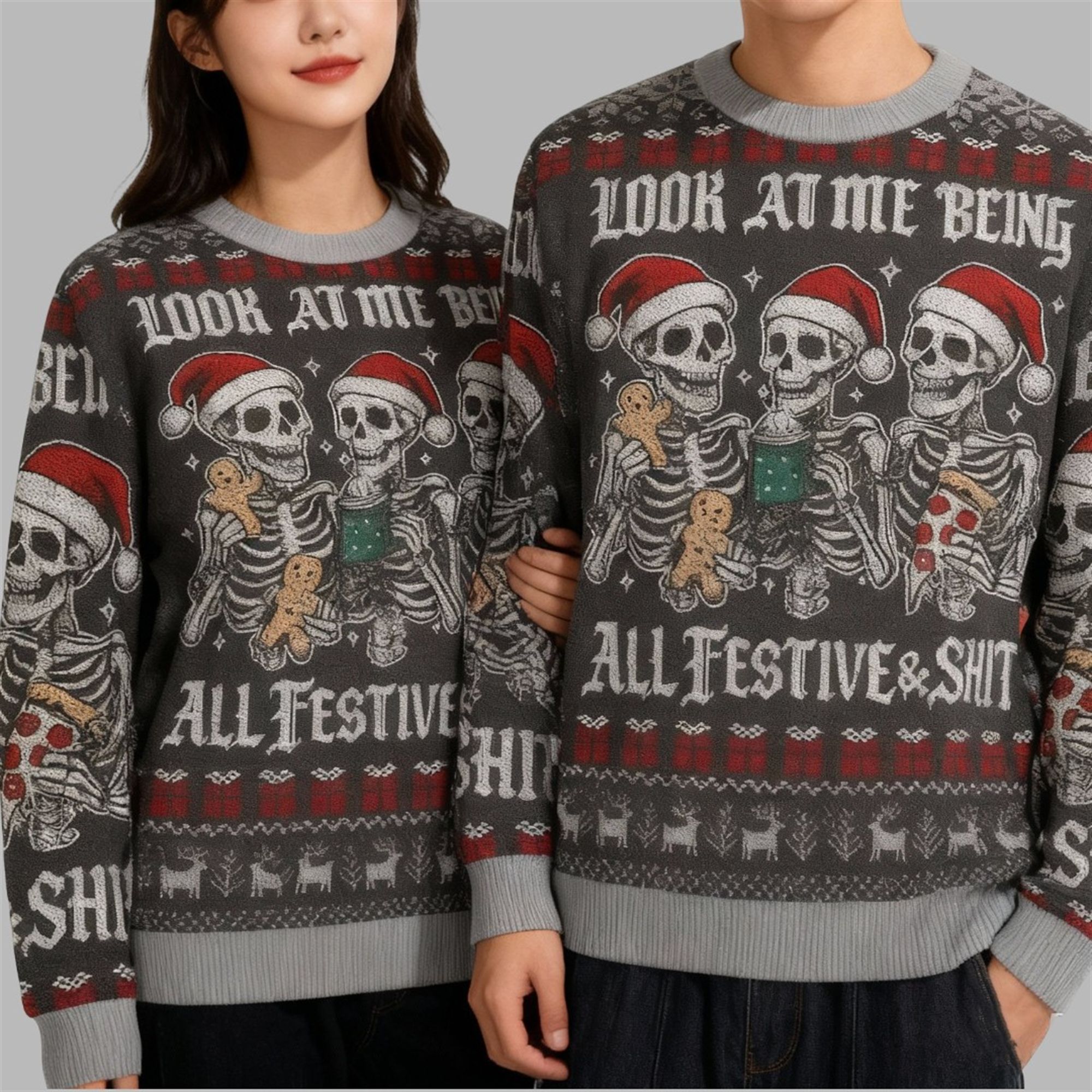 2025 Christmas Look at Me Being Festive Skeleton Ugly Sweater 2 2025 Christmas Look at Me Being Festive Skeleton Ugly Sweater 2