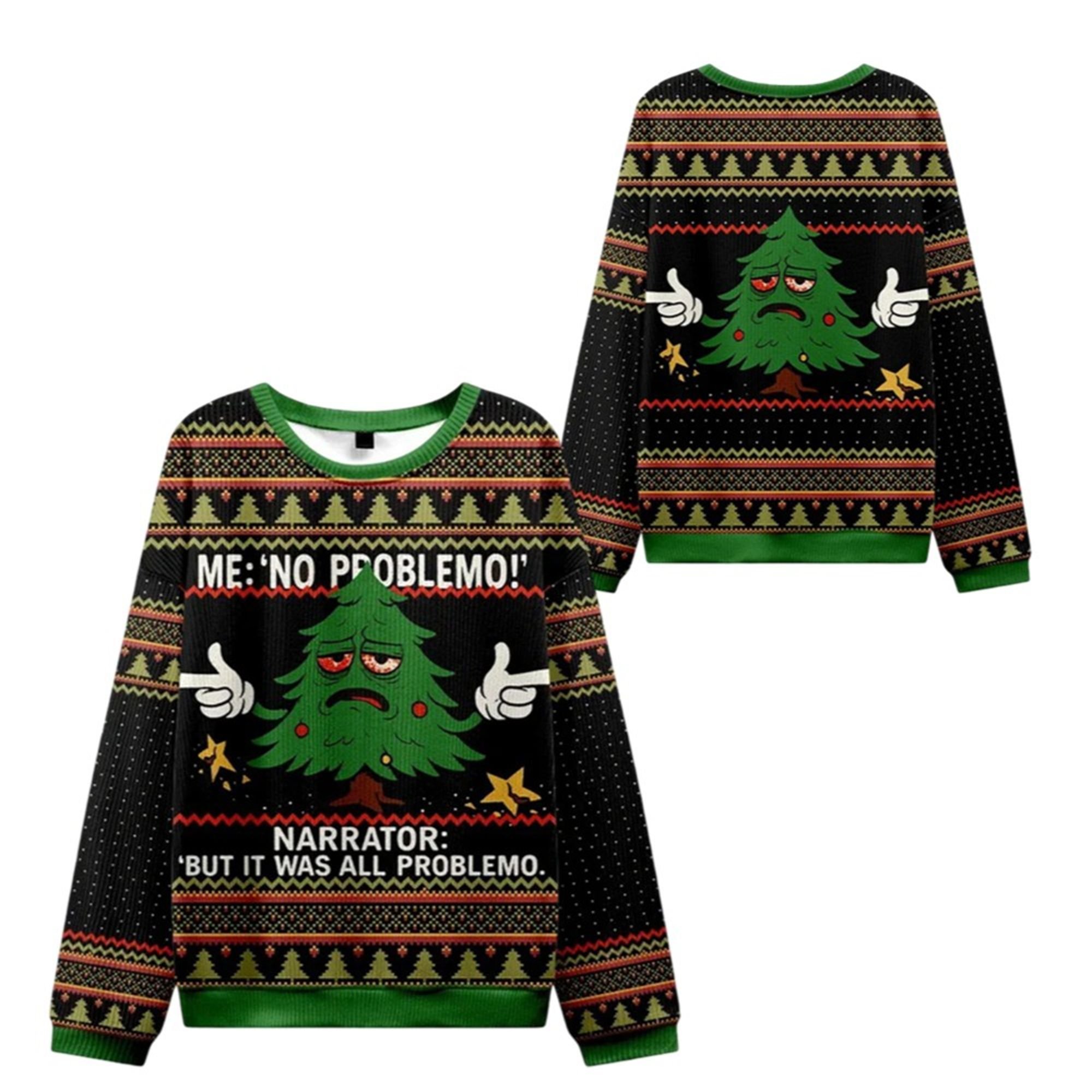 2025 Christmas Me No Problemo Ugly Sweater 2 2025 Christmas Me No Problemo Ugly Sweater 1 2