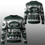 2025 Christmas NY Jets Festive Reindeer Tree Ugly Sweater