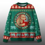 2025 Christmas North Pole Book Club Ugly Sweater