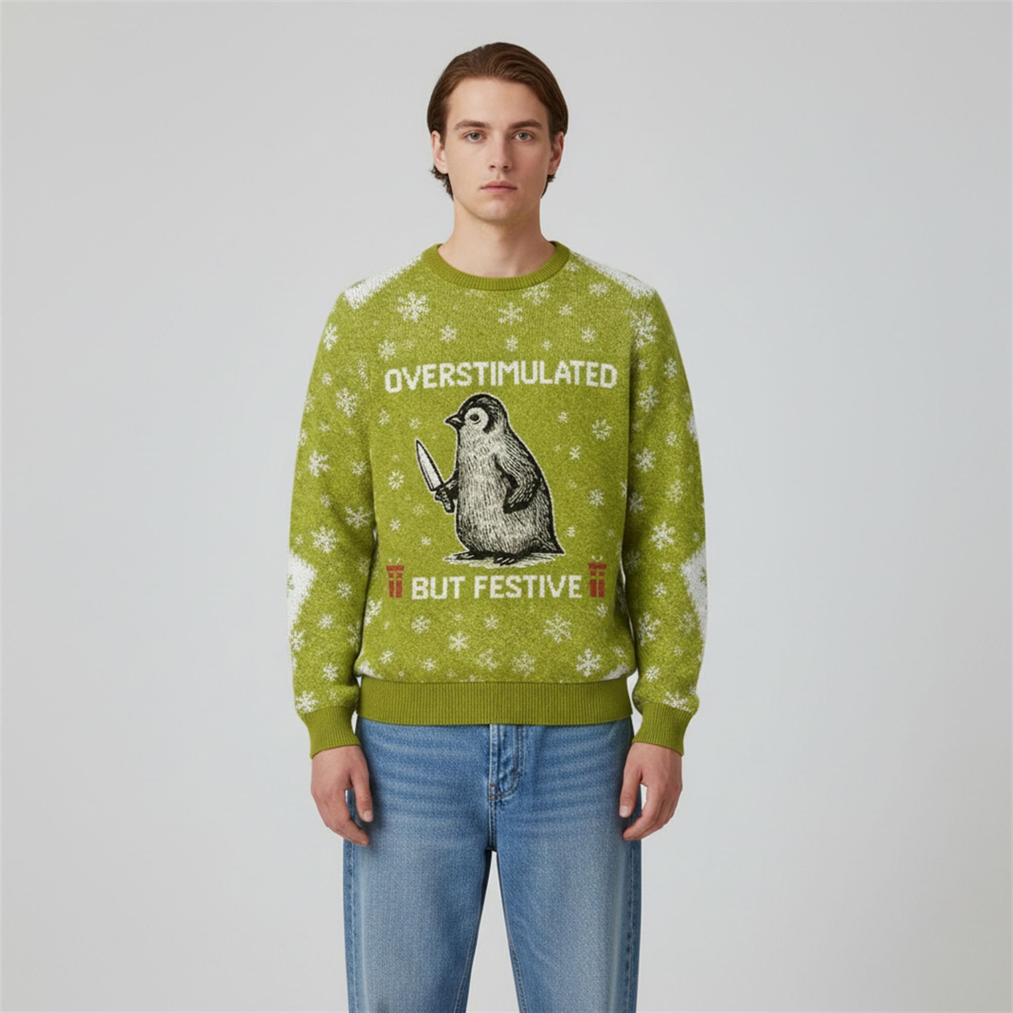 2025 Christmas Overstimulated But Festive Penguin Ugly Sweater 1 2 2025 Christmas Overstimulated But Festive Penguin Ugly Sweater 1 2
