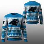 2025 Christmas Panthers Festive Reindeer Tree Ugly Sweater