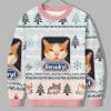2025 Christmas Pink Benadryl Meme Cat Ugly Sweater 1