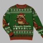 2025 Christmas Raccoons Need Snacks Funny Ugly Sweater