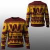 2025 Christmas Redskins Festive Reindeer Tree Ugly Sweater 1 1