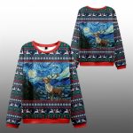 2025 Christmas Rudolph Under The Starry Night Ugly Sweater