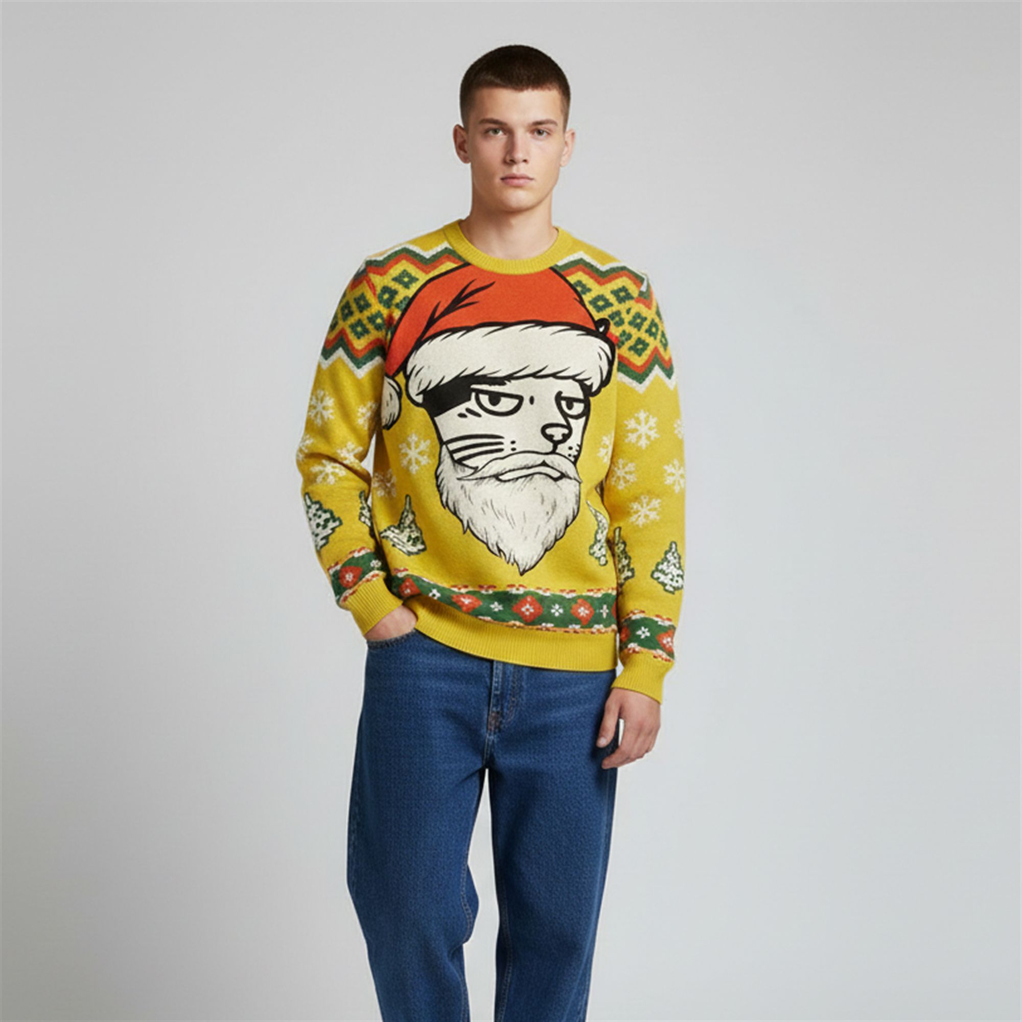 2025 Christmas Santa Cat Funny Ugly Sweater 1 2 2025 Christmas Santa Cat Funny Ugly Sweater 1 2