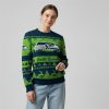 2025 Christmas Seahawks Festive Reindeer Tree Ugly Sweater 1 2