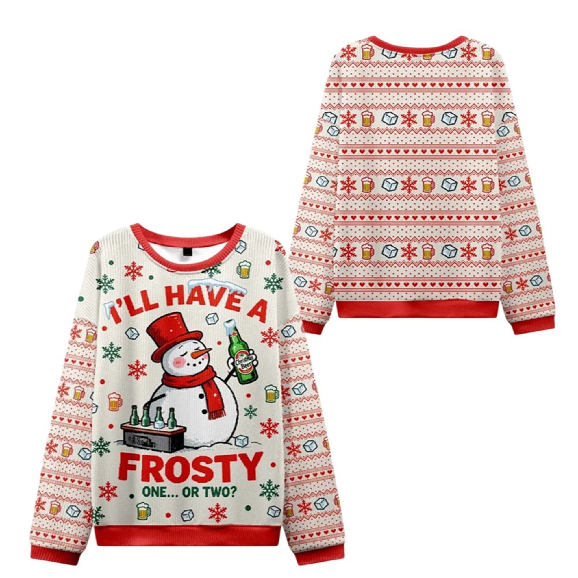 2025 Christmas Snowman Drinking Beer Ugly Sweater 2 2025 Christmas Snowman Drinking Beer Ugly Sweater 1 2