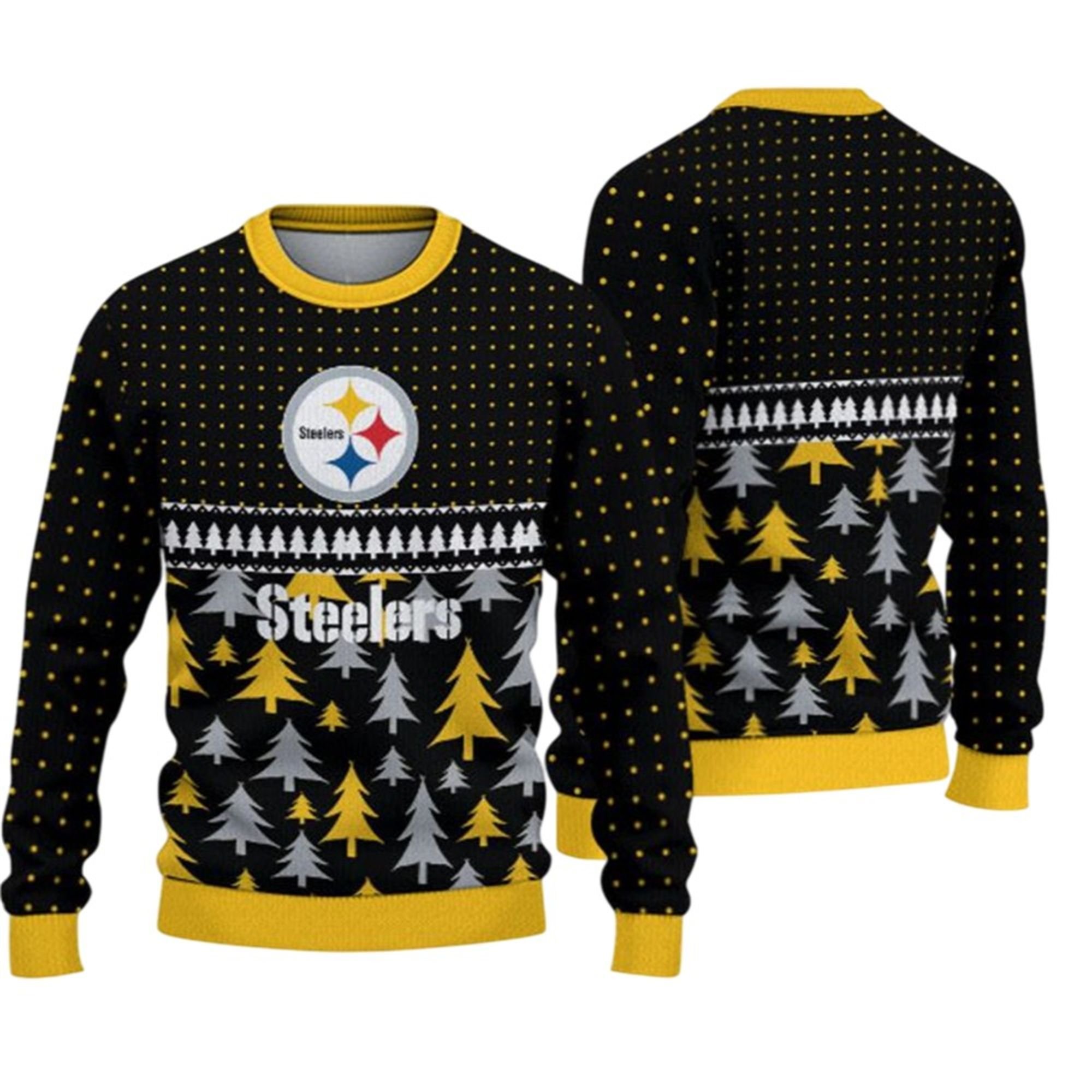 2025 Christmas Steelers Ugly Sweater 2 2025 Christmas Steelers Ugly Sweater 1 2