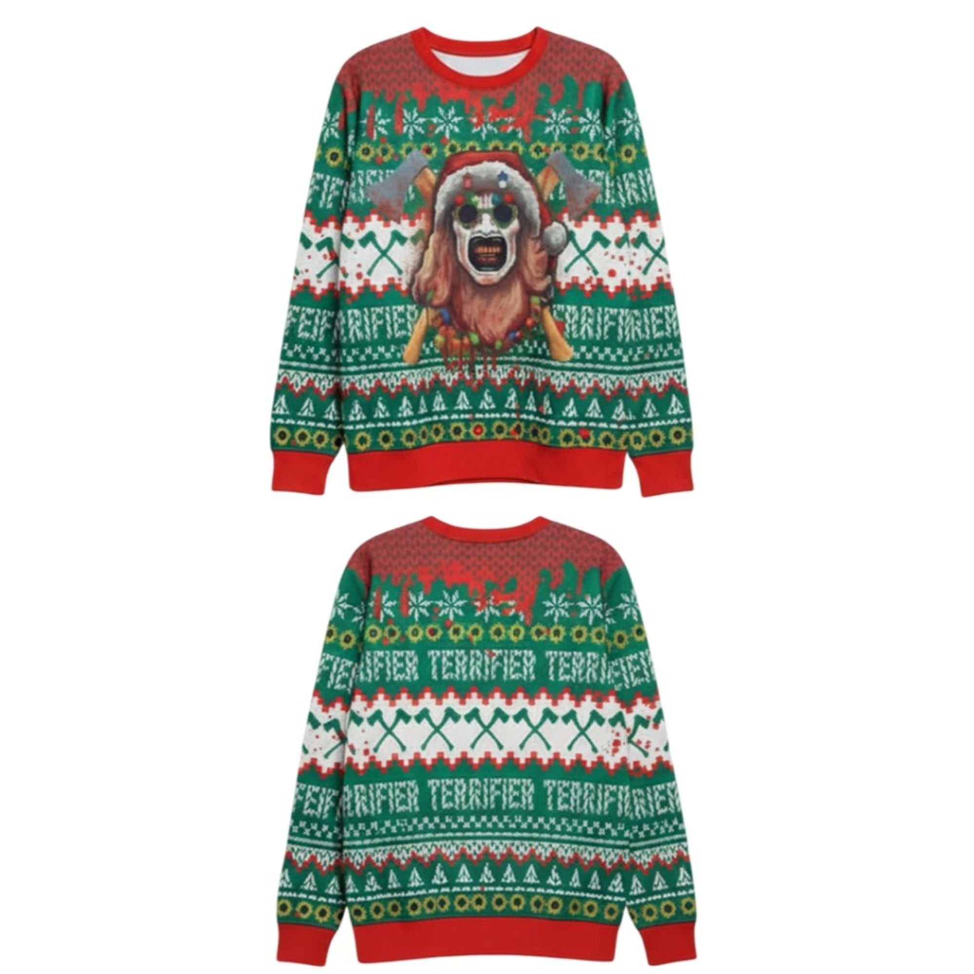 2025 Christmas Terrifier Ugly Christmas Sweater 2 2025 Christmas Terrifier Ugly Christmas Sweater 1 2