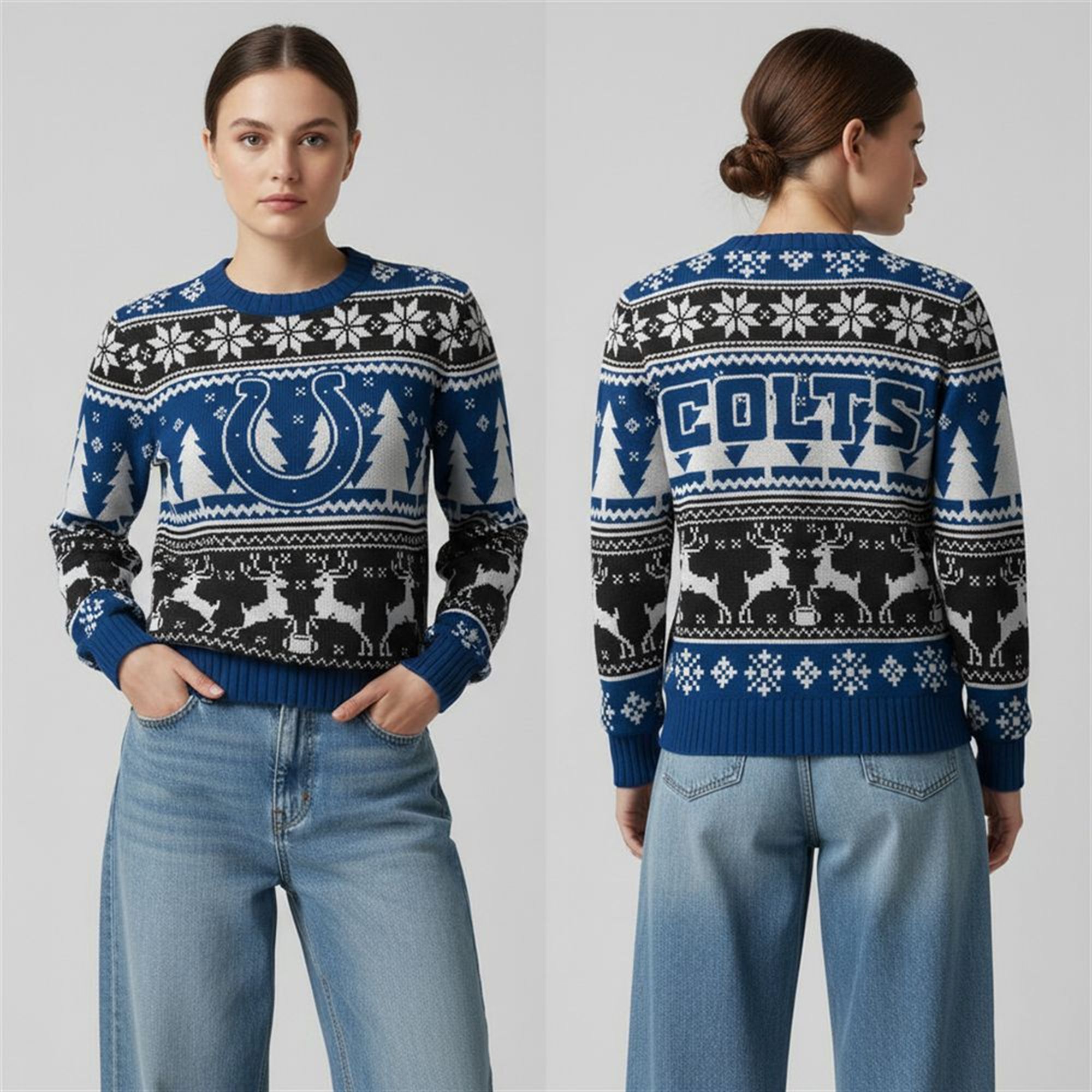 2025 Colts Reindeer Football Christmas Ugly Sweater 1 2 2025 Colts Reindeer Football Christmas Ugly Sweater 1 2