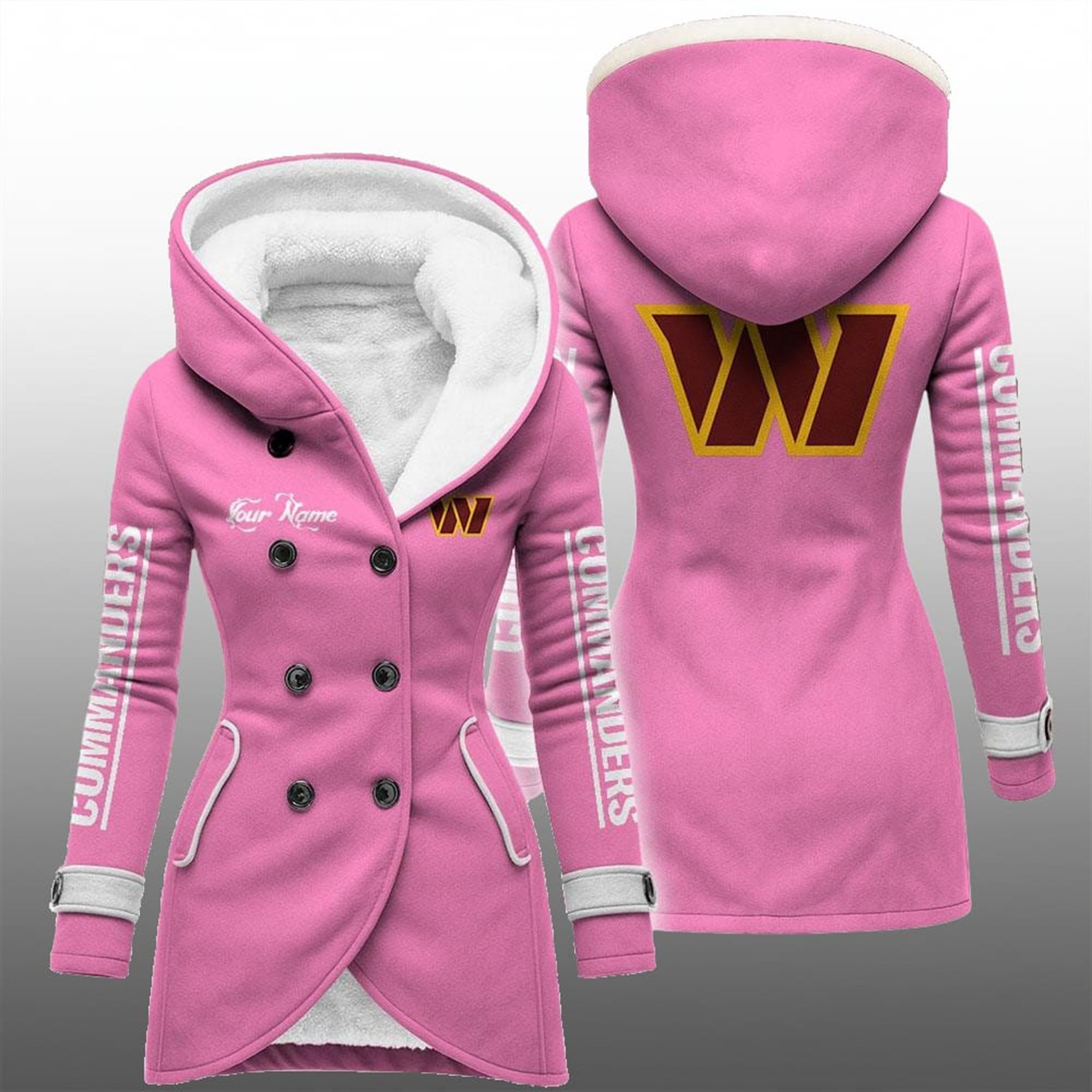 2025 Commanders Long Hooded Fleece Jacket 4 2025 Commaders Long Hooded Fleece Jacket 4