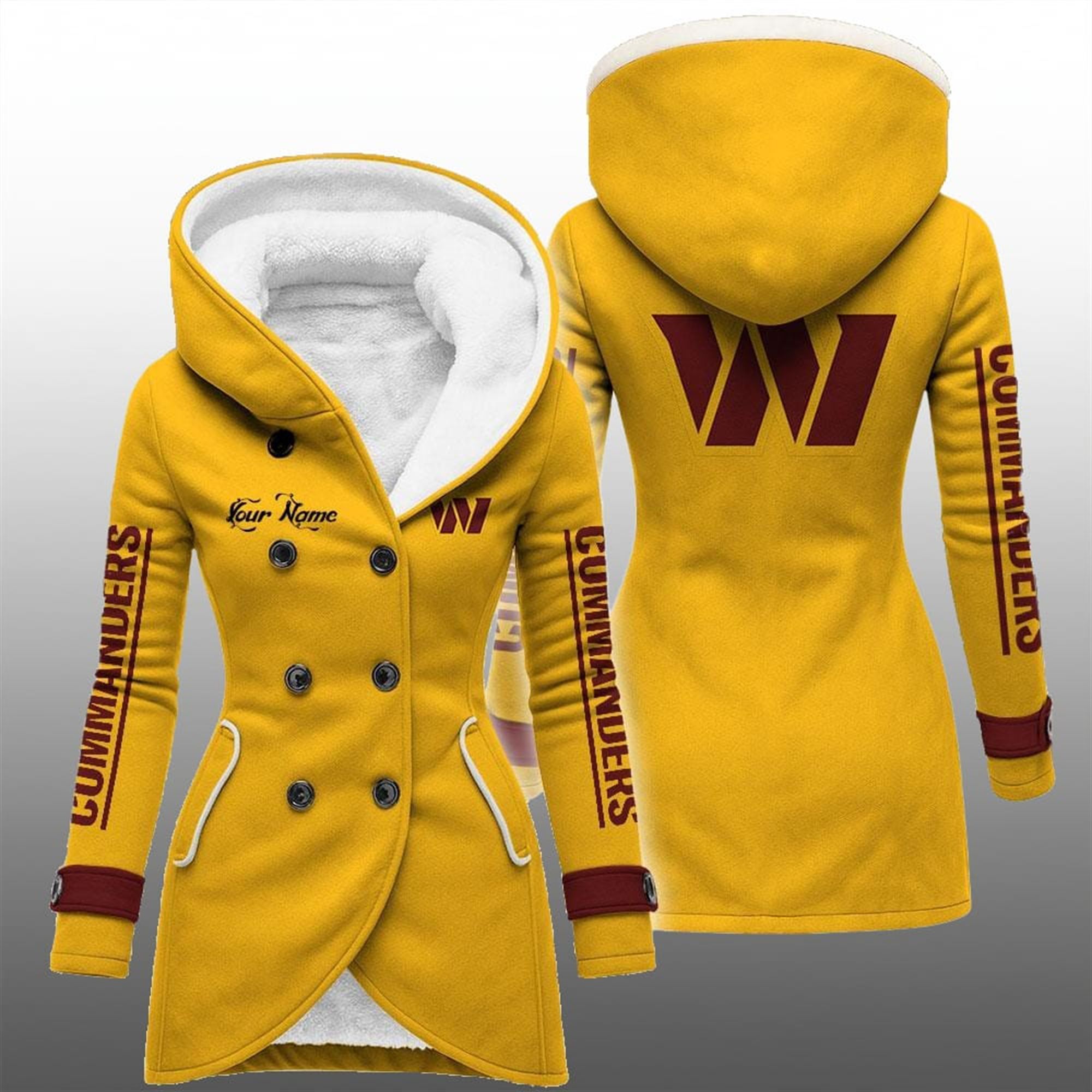 2025 Commanders Long Hooded Fleece Jacket 5 2025 Commaders Long Hooded Fleece Jacket 5