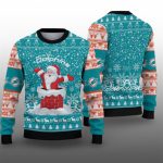 2025 Dolphins Funny Santa Ugly Christmas Sweater